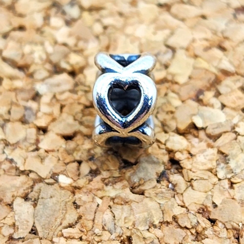 AUTHENTIC PANDORA OPEN HEART SPACER CHARM BEAD S925 ALE